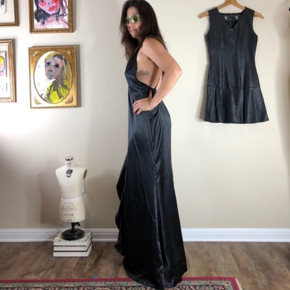 Reformation Salsa Dress Silk Ruffle Slit Maxi Midi - Picture 7 of 8